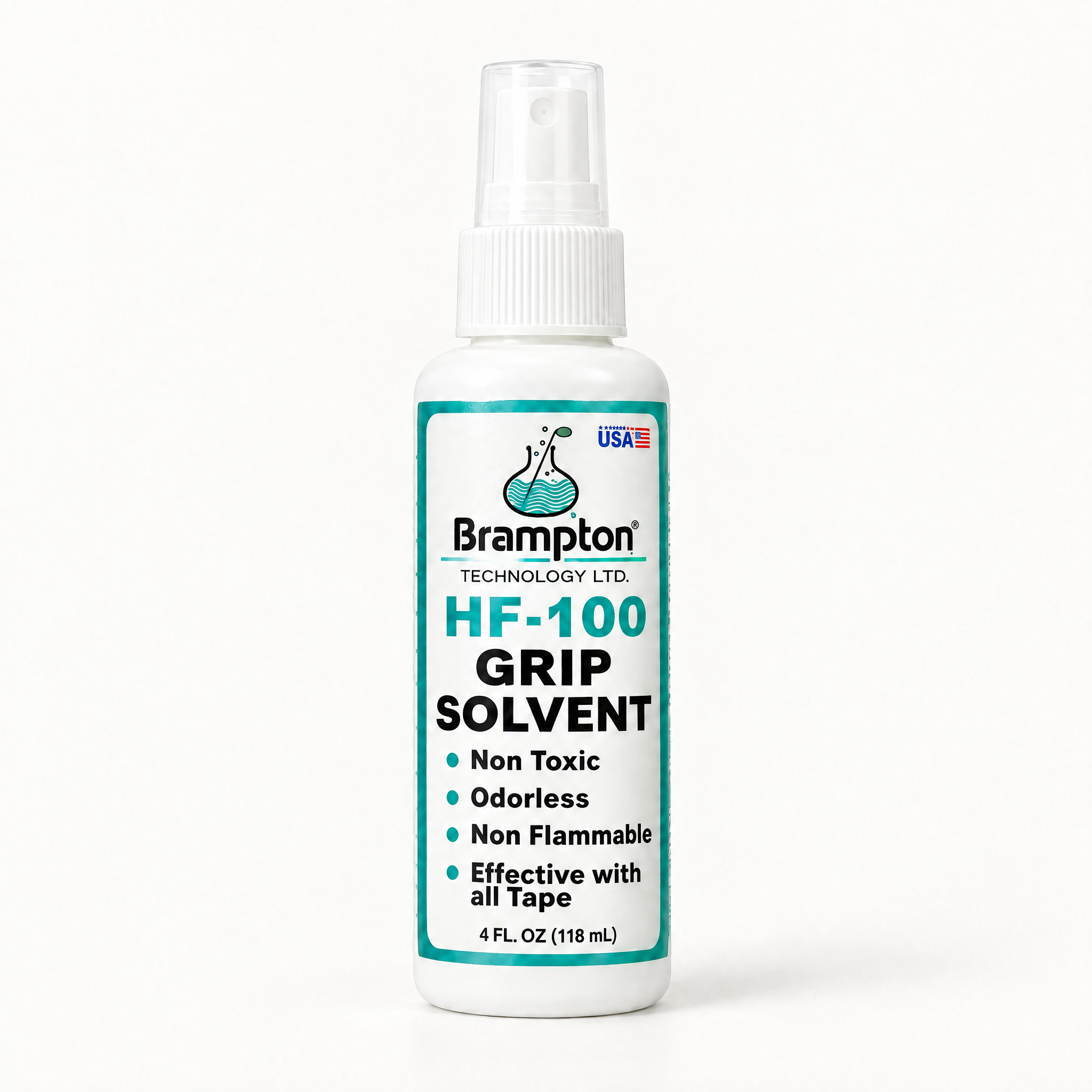 Brampton HF-100 grip solvent in a 118 ml spray bottle